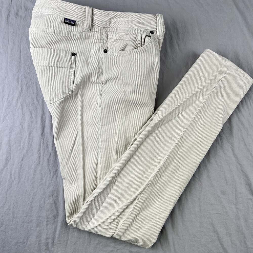 Patagonia Fitted‎ Corduroy Pants Womens 30 Bleached Stone Organic Cotton Stretch